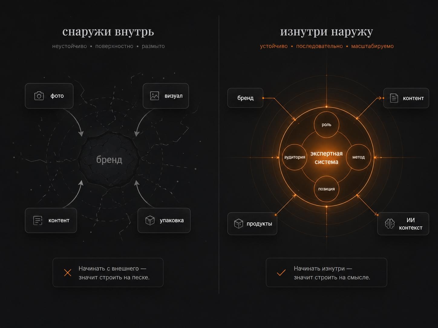 Личный бренд не собирается только из внешней упаковки без роли, метода и экспертной системы