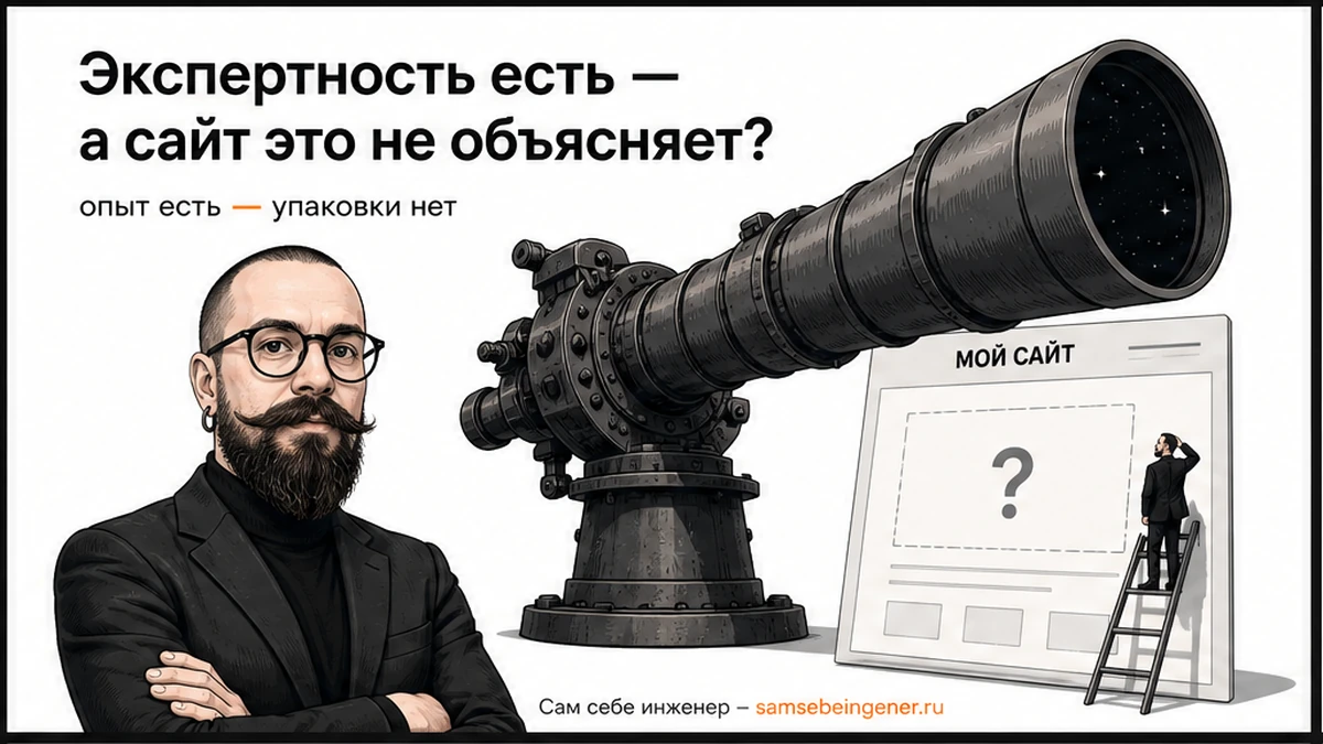 Первый экран без воды: три строки Hero для сайта эксперта, Никита Куликов, личный бренд, сам себе инженер