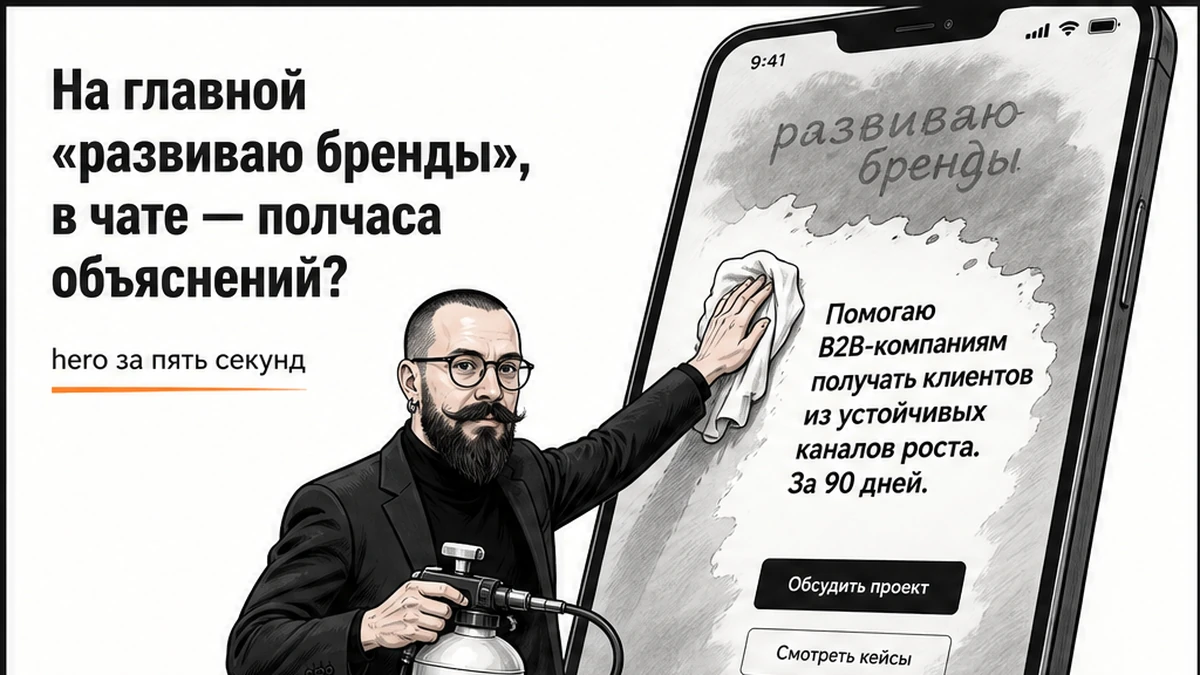 Главный блок (Hero) для сайта эксперта: формула первого экрана без воды, Никита Куликов, личный бренд, сам себе инженер