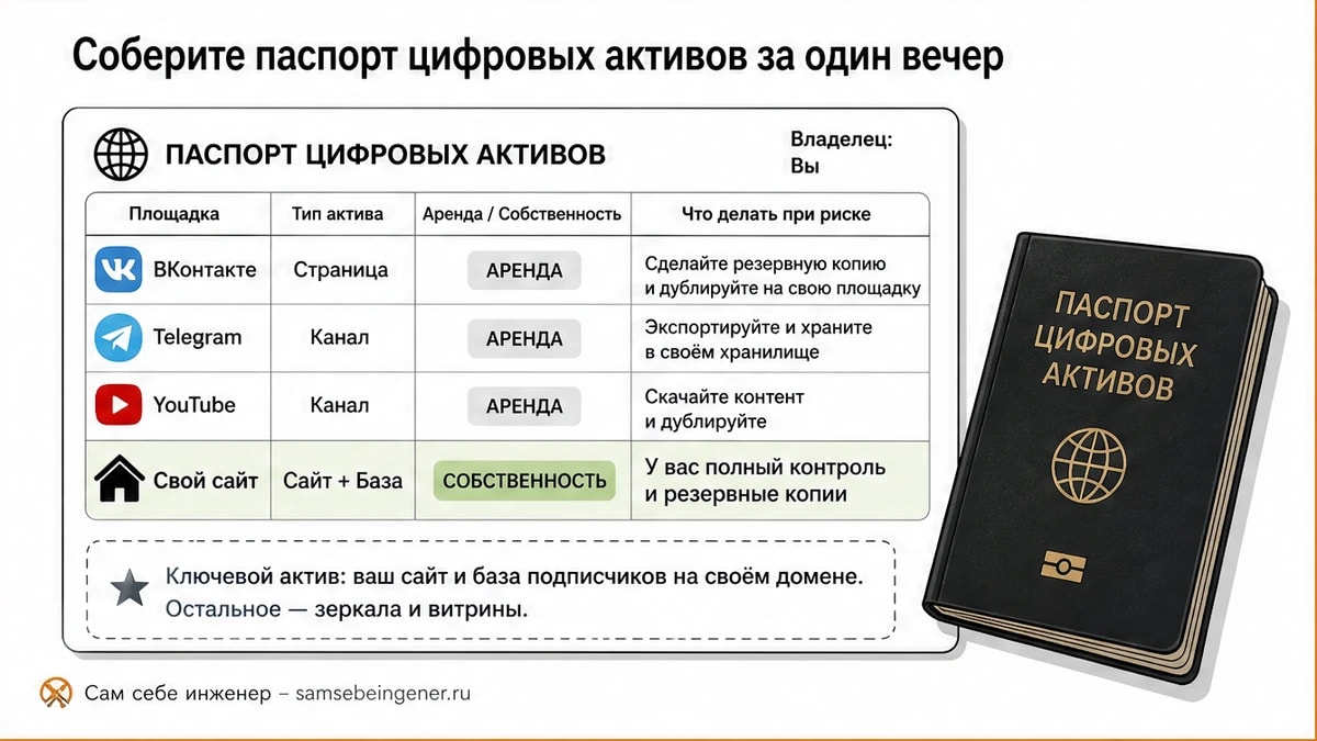 Карточка-инфографика паспорт цифровых активов эксперта