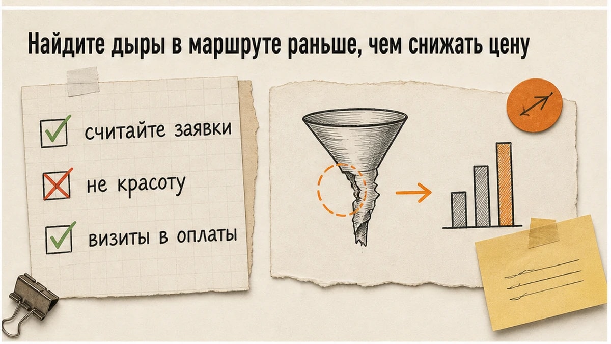 Чеклист: искать дыры в маршруте по заявкам, а не по красоте сайта