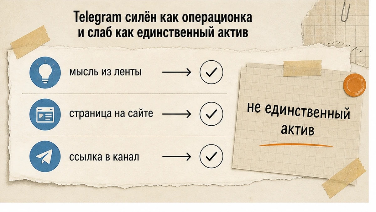 Чеклист: как переносить мысль из Telegram на свой сайт