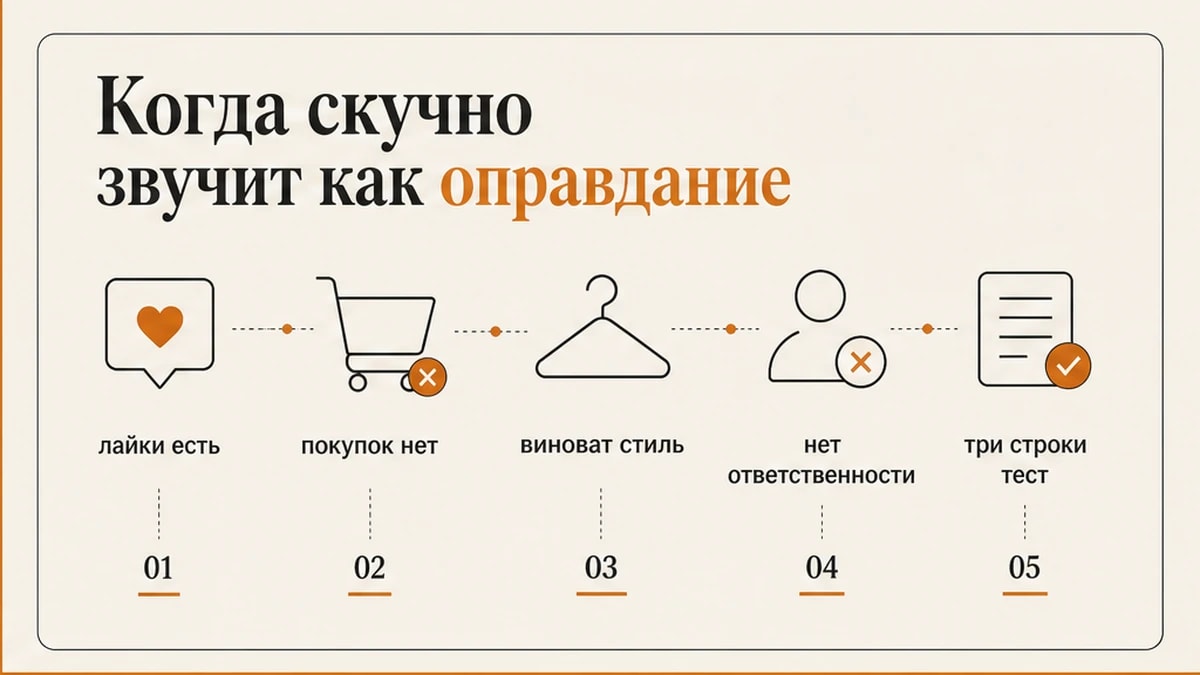 Диагностика: ложное «скучно» вместо отсутствия ответственности в тексте