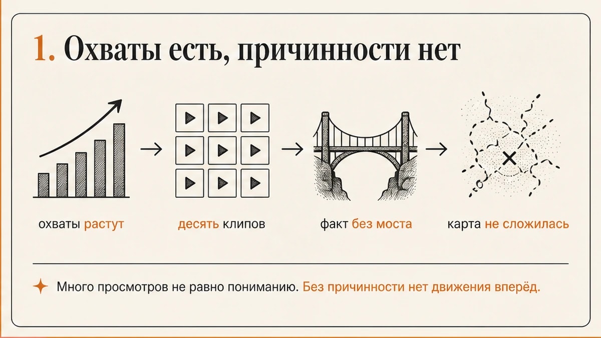 Инфографика: охваты растут без причинной цепочки в публикациях эксперта