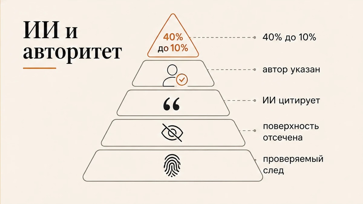 Как нейросети и поиск в 2026 отсекают поверхностную известность без проверяемого автора