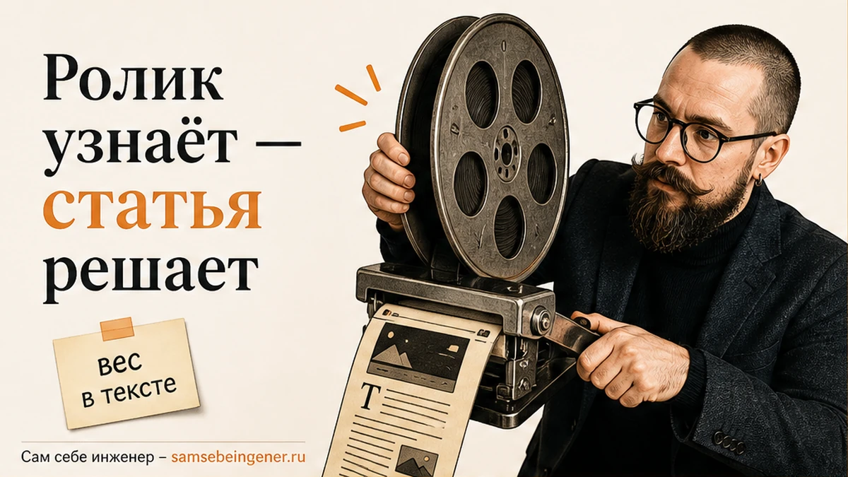 Короткий ролик делает лицо эксперта узнаваемым, а лонгрид закрепляет вес мысли, Никита Куликов, личный бренд, сам себе инженер