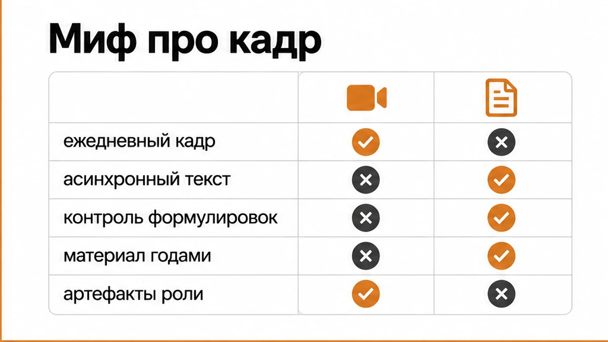 Сравнение ежедневного кадра и асинхронного текста как артефактов личного бренда