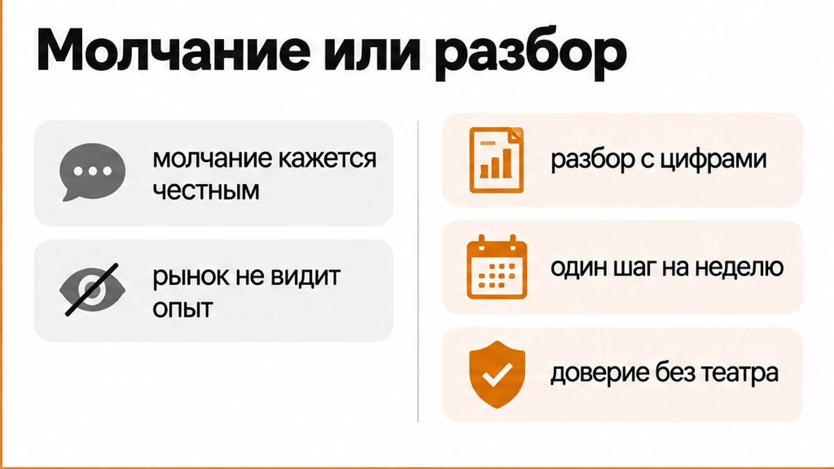 Сравнение молчания эксперта из стыда и публикации разбора задачи с цифрами
