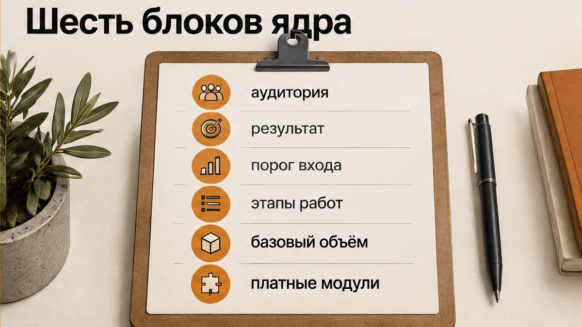 Чеклист шести элементов продуктового ядра услуги до придумывания названий тарифов