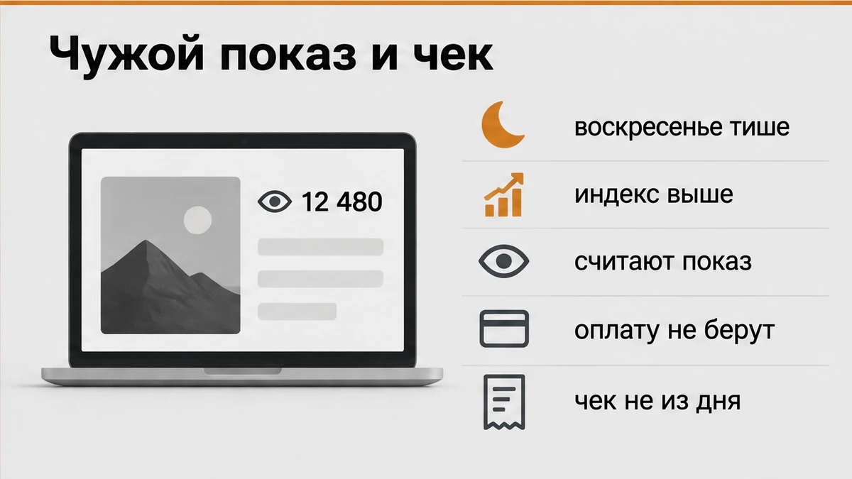 Факты чужой недели: воскресный показ выше, а оплату и чек этот индекс не задаёт